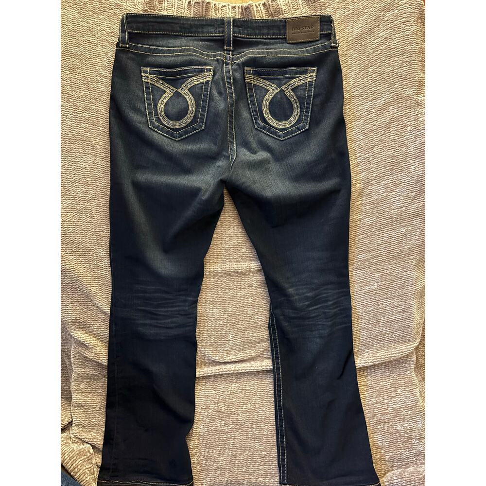 Big Star Maddie Boot Jeans Sz 33x29 Dark Denim Embellished Bootcut western rodeo
